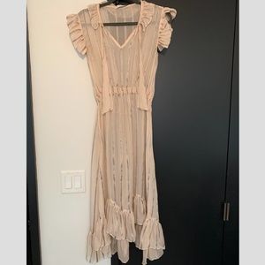 Sandro Midi Sheer Dress Size EU 36